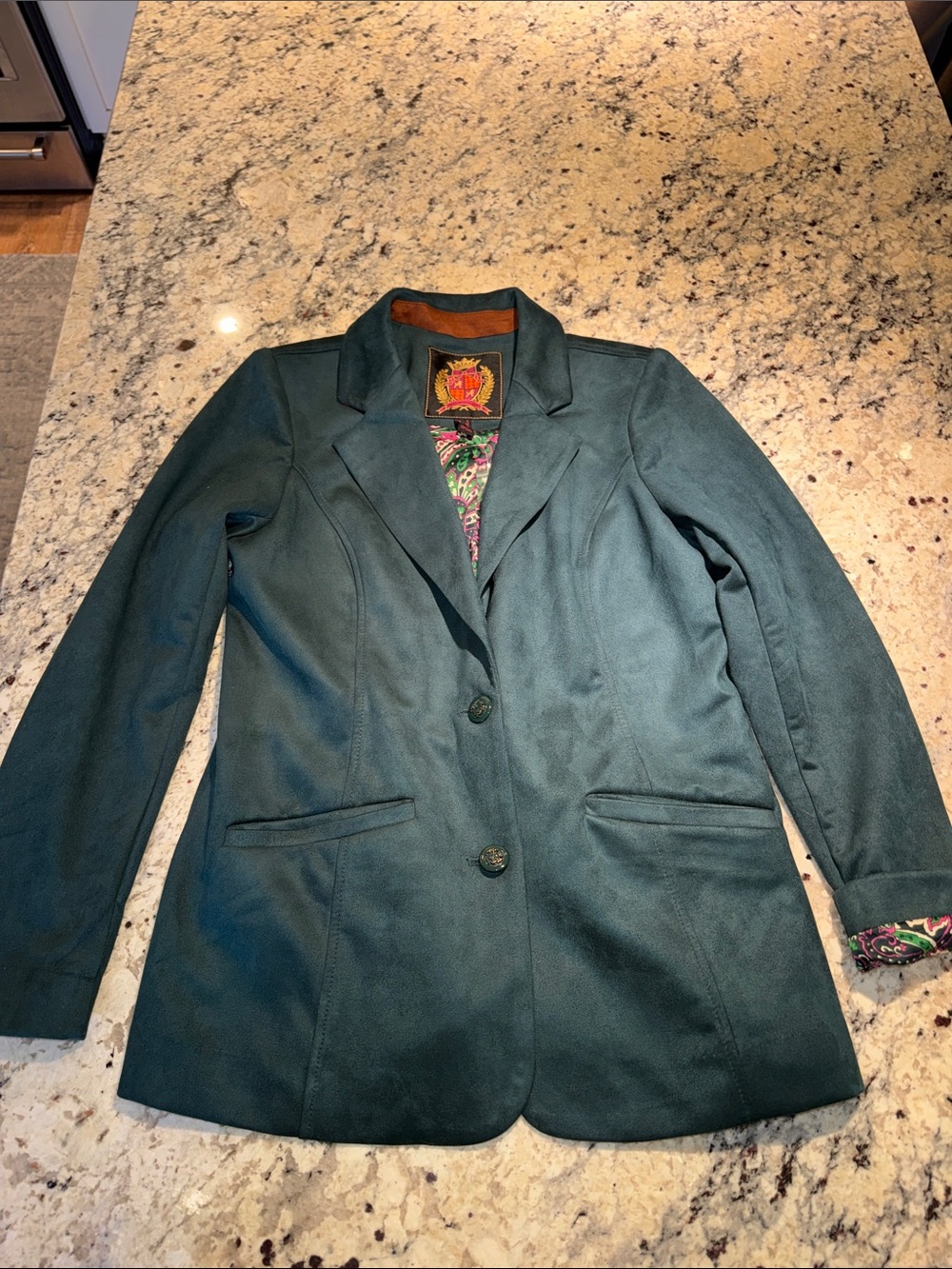 Isaac Mizrahi Live! Tailored Forest Green Women's Blazer with Notch Lapel